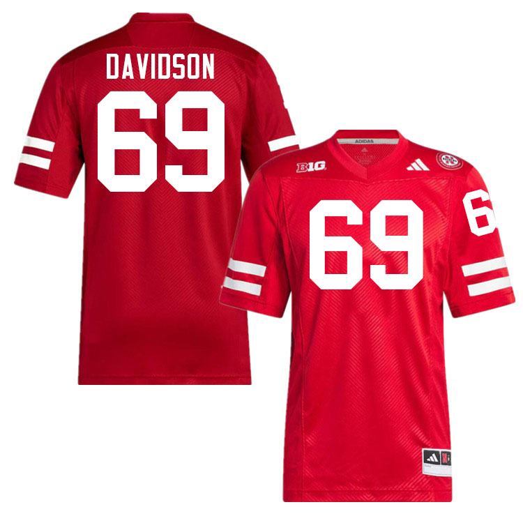 Nebraska Cornhuskers #69 Landen Davidson College Football Jersey Stitched-Scarlet Nebraska Cornhuskers #69 Landen Davidson College Football Jersey Stitched-Scarlet